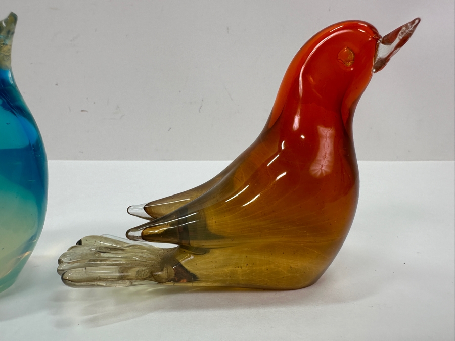 (3) Murano Glass Bird Figurines 4'W & 3.5'W [Photo 6]