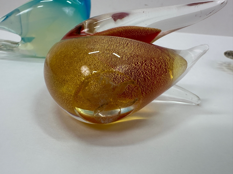 (3) Murano Glass Bird Figurines 4'W & 3.5'W [Photo 12]