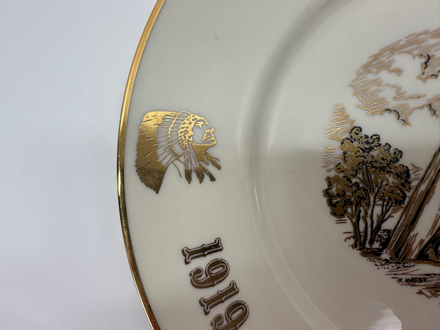 Vintage 1969 California Indians 1919 Golden Anniversary Plate 10.5'W Viletta's Arts Roseburg, OR [Photo 4]