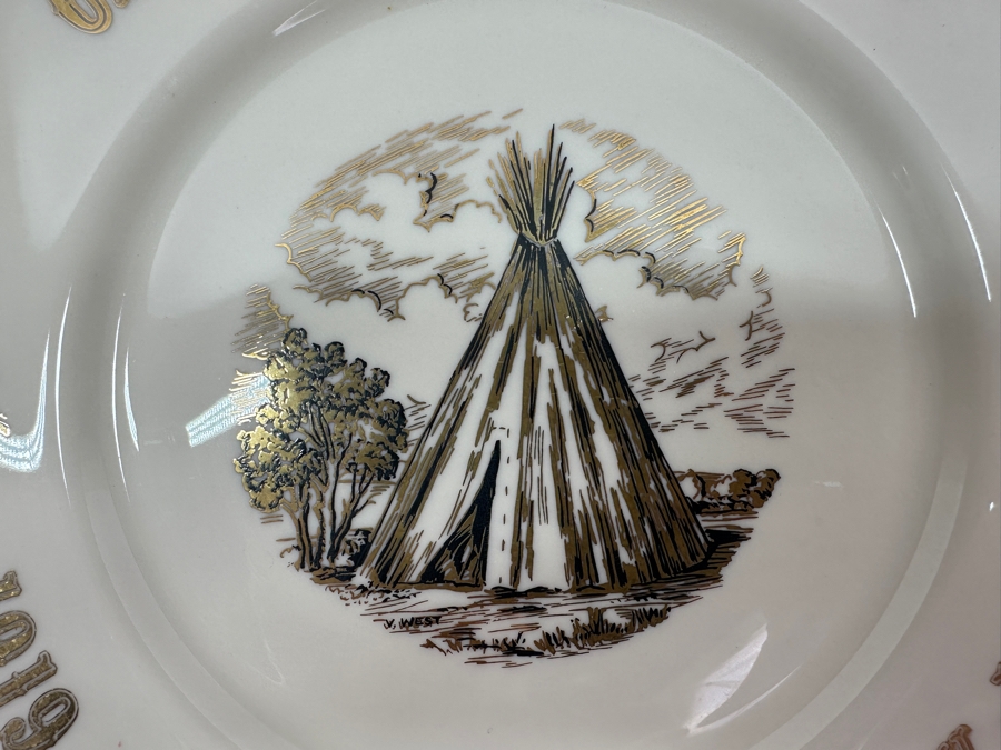 Vintage 1969 California Indians 1919 Golden Anniversary Plate 10.5'W Viletta's Arts Roseburg, OR [Photo 3]