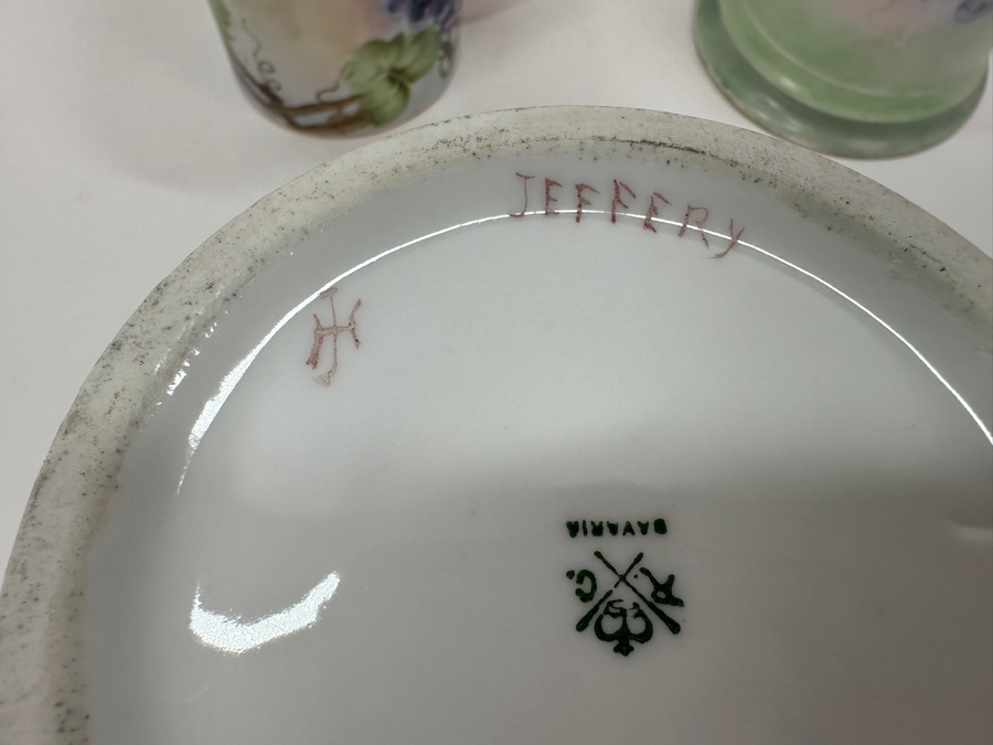 Hand Painted Grape Design RC Bavaria Mugs Tankards Steins 4.75'H Goes with Item #67599 Tall Pitcher [Photo 6]