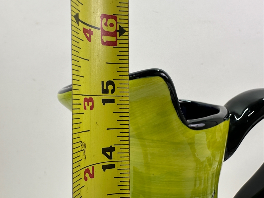 Large Hand Painted Naylor Art Pitcher 'Tuscan Grapes' Made In White Salmon, WA 15.5' H [Photo 7]