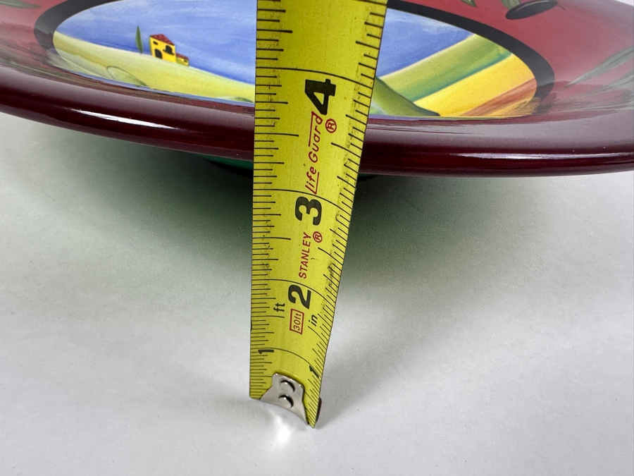 Large Hand Painted Naylor Arts Bowl Titled 'Tuscan Hills' Made In White Salmon, WA 17.5W X 3.5H [Photo 9]