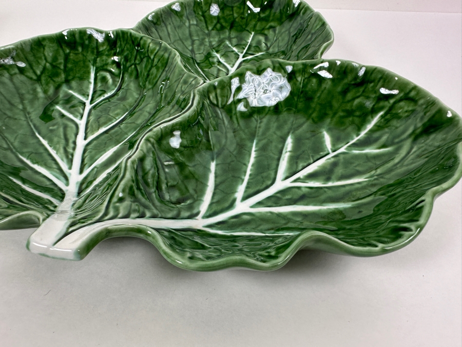 Vintage Bordallo Pinherio Cabbage Leaf Platter 14' x 13.5' [Photo 5]