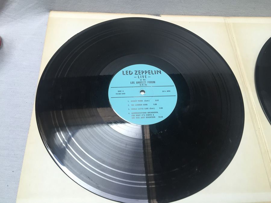 Vinyl Record 33 Led Zepplin Live at the Los Angeles Forum 9-4-1970 70-007 Rubber Dubber Records 2-Record Set [Photo 14]