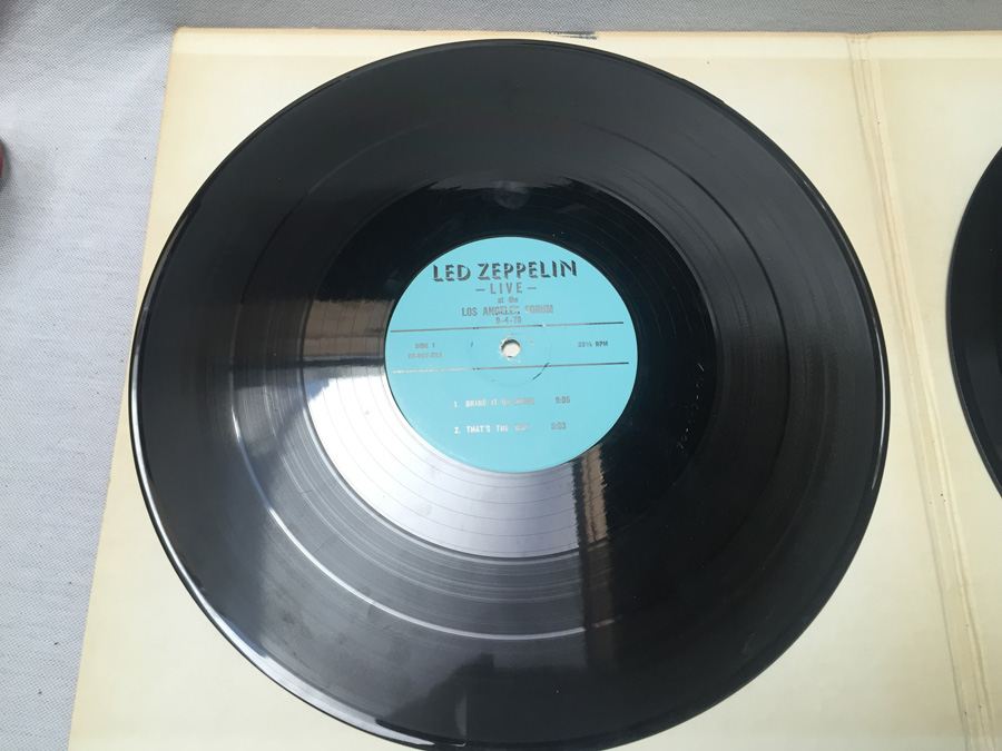 Vinyl Record 33 Led Zepplin Live at the Los Angeles Forum 9-4-1970 70-007 Rubber Dubber Records 2-Record Set [Photo 8]