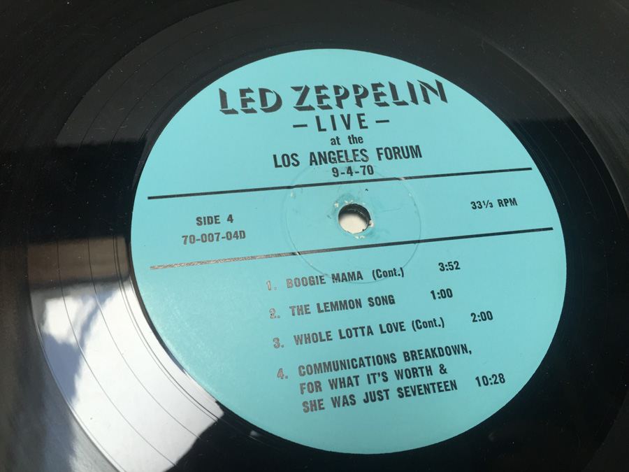 Vinyl Record 33 Led Zepplin Live at the Los Angeles Forum 9-4-1970 70-007 Rubber Dubber Records 2-Record Set [Photo 3]