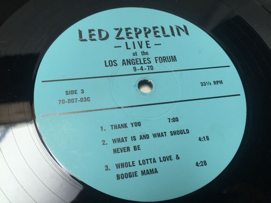 Vinyl Record 33 Led Zepplin Live at the Los Angeles Forum 9-4-1970 70-007 Rubber Dubber Records 2-Record Set [Photo 16]