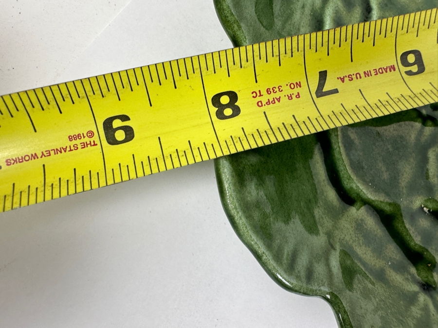 (9) Faience's Belo Portugal Majolica Green Leaf Salad Desert Plate 8'W [Photo 9]