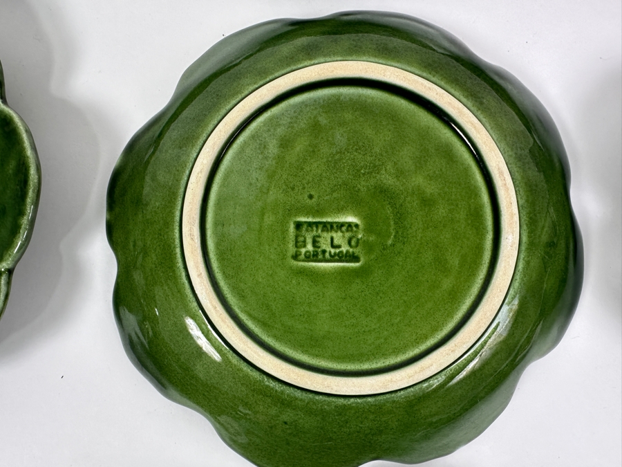(9) Faience's Belo Portugal Majolica Green Leaf Salad Desert Plate 8'W [Photo 5]