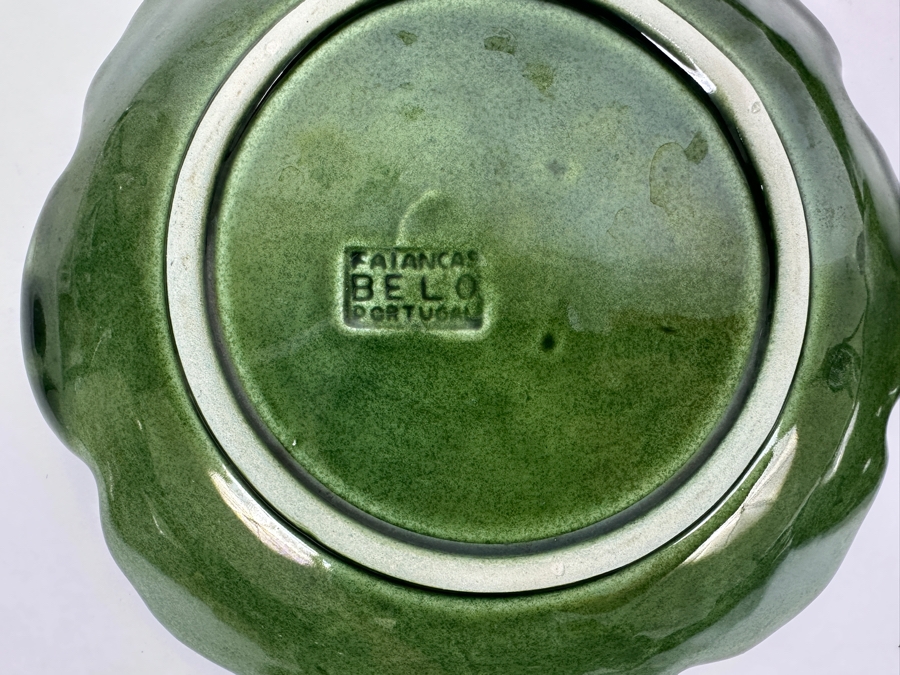 (9) Faience's Belo Portugal Majolica Green Leaf Salad Desert Plate 8'W [Photo 7]