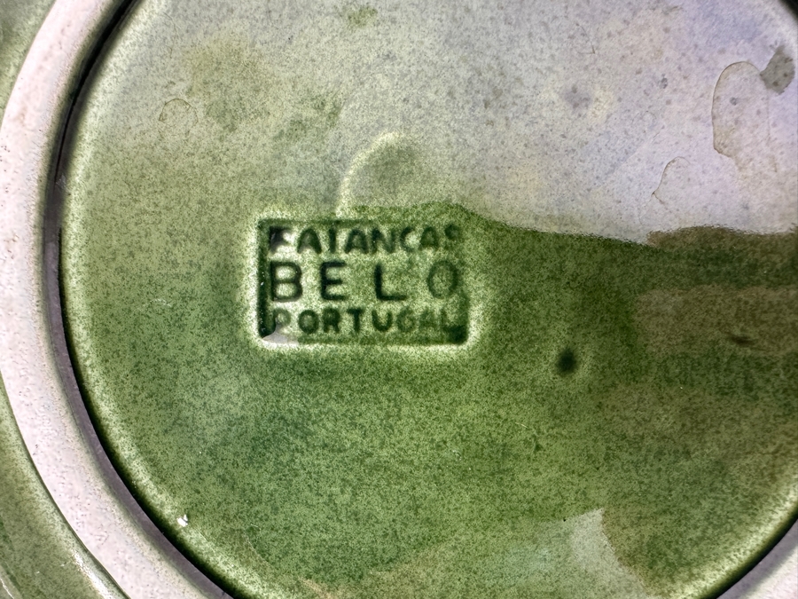 (9) Faience's Belo Portugal Majolica Green Leaf Salad Desert Plate 8'W [Photo 8]