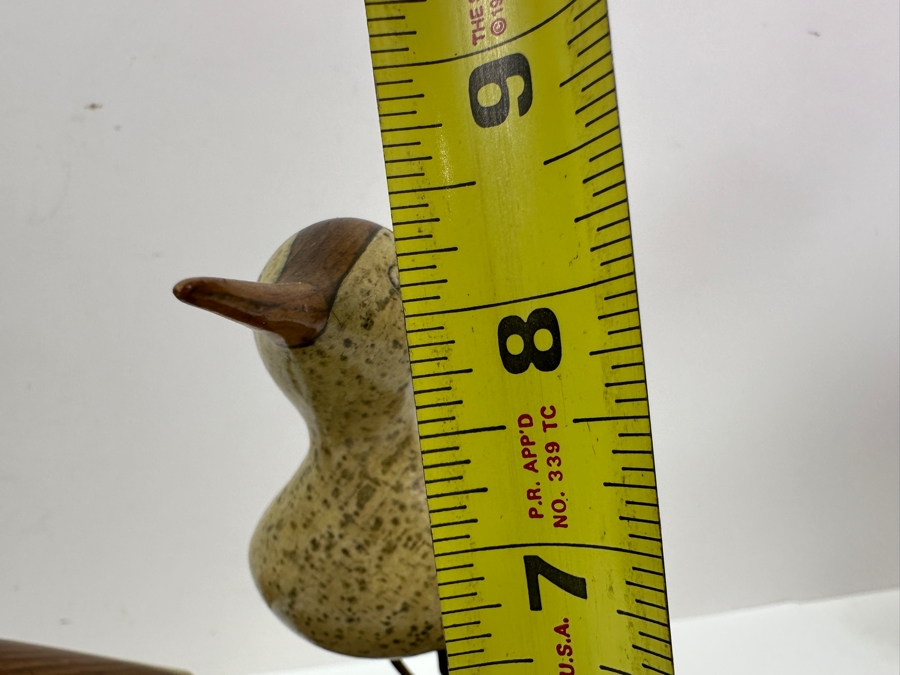 Wooden Pair Of Shore Birds Sculpture With Burlwood Base 9W X 8.5H [Photo 7]