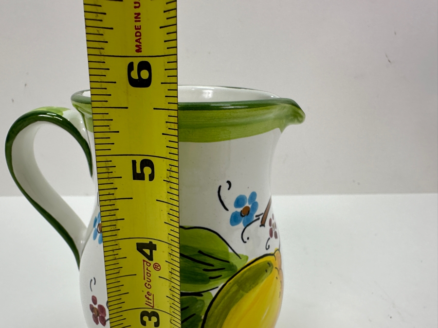 Small Hand Painted Italian 9'W Dish With Matching 5.5'H Pitcher [Photo 9]