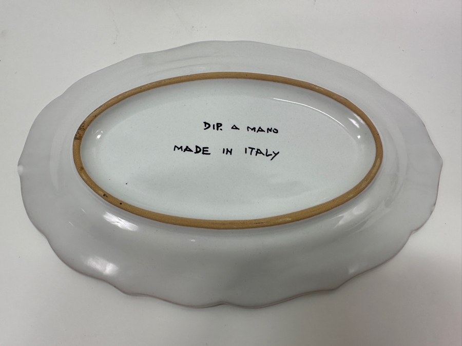 Small Hand Painted Italian 9'W Dish With Matching 5.5'H Pitcher [Photo 7]