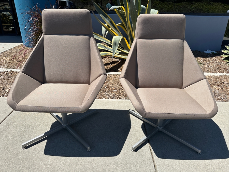 Pair Of Swivel Nios Lounge Armchairs By Arcadia Chair Company Retails $4,600 For Pair [Photo 2]