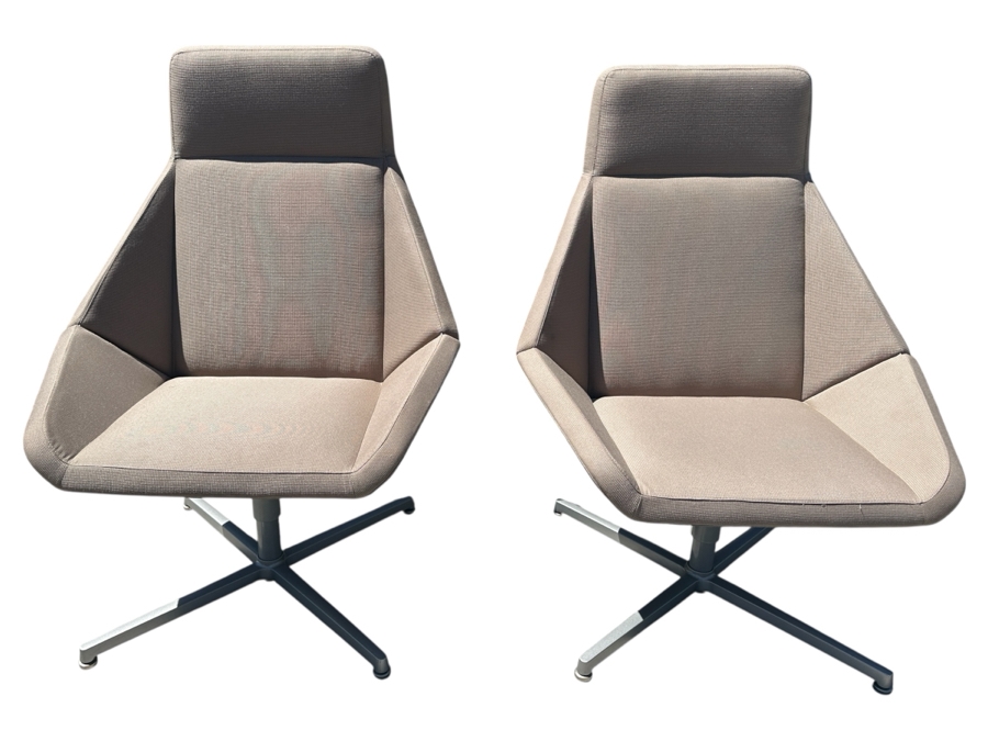 Pair Of Swivel Nios Lounge Armchairs By Arcadia Chair Company Retails $4,600 For Pair