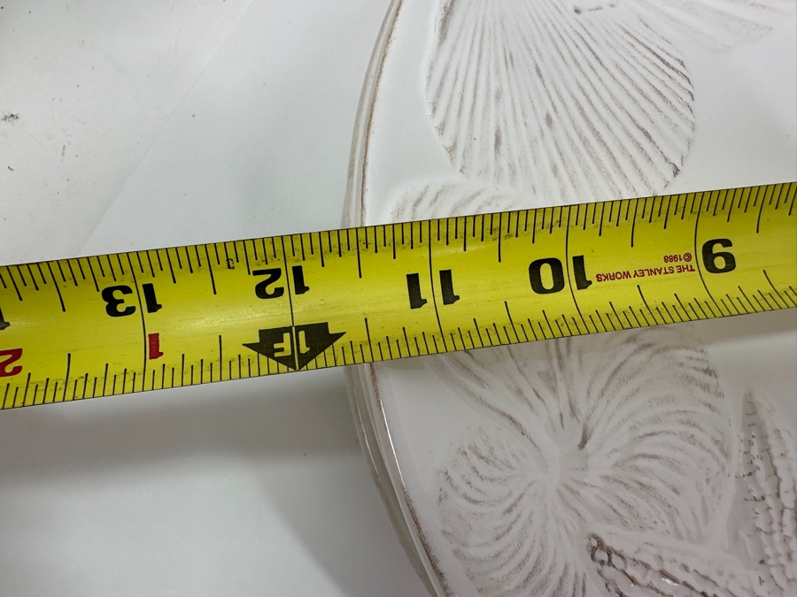 Zodax White Seashell Plates: (6) X 11.5' & (6) X 9.5' [Photo 6]