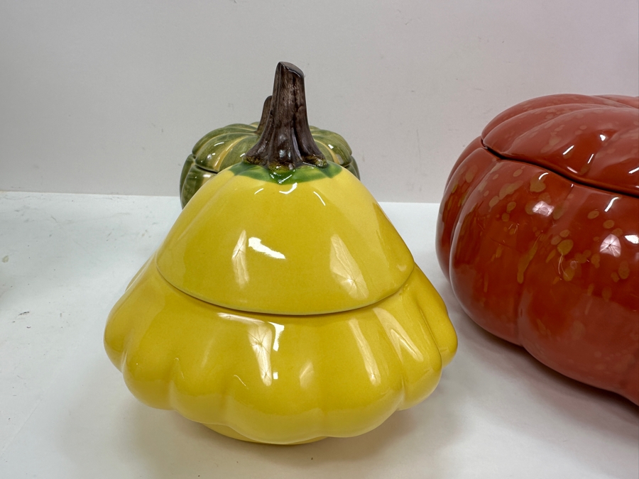 (5) Williams-Sonoma Lidded Bowls Pumpkin, Squash, Gourd [Photo 6]
