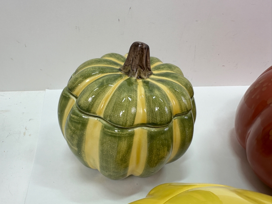 (5) Williams-Sonoma Lidded Bowls Pumpkin, Squash, Gourd [Photo 7]