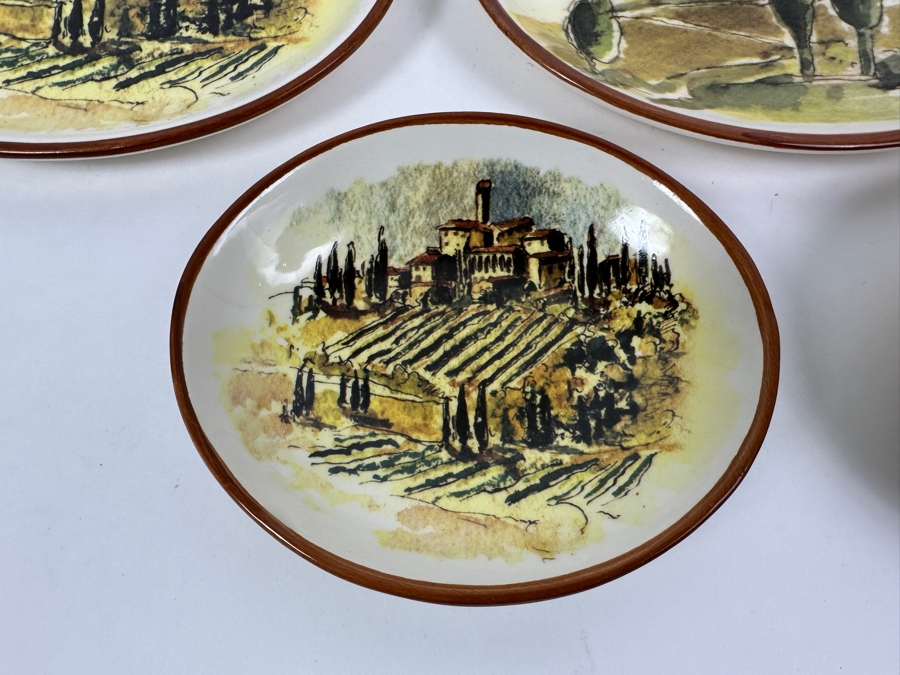 (8) Williams-Sonoma Tuscan Landscape Oval Appetizer Plates Dishes Made In Portugal (4) X 8' & (4) X 5.5' [Photo 2]