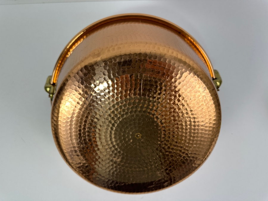 Hammered Copper Pot Jelly Pan With Brass Handles 14W X 4.5H [Photo 7]