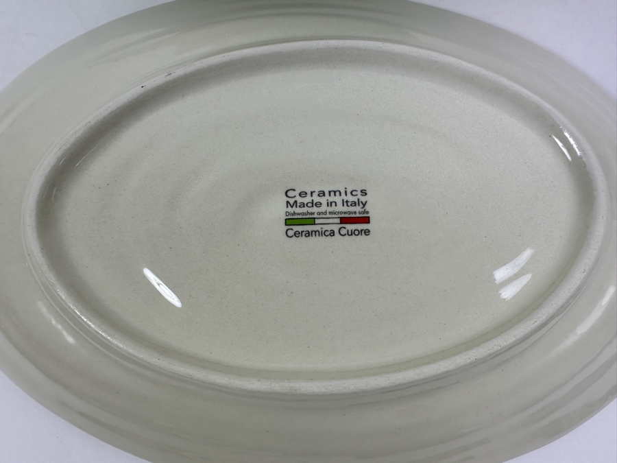 Pair Of Italian Ceramic Oval Dishes By 15.5'W Intrada & 13' Ceramica Cuore [Photo 4]