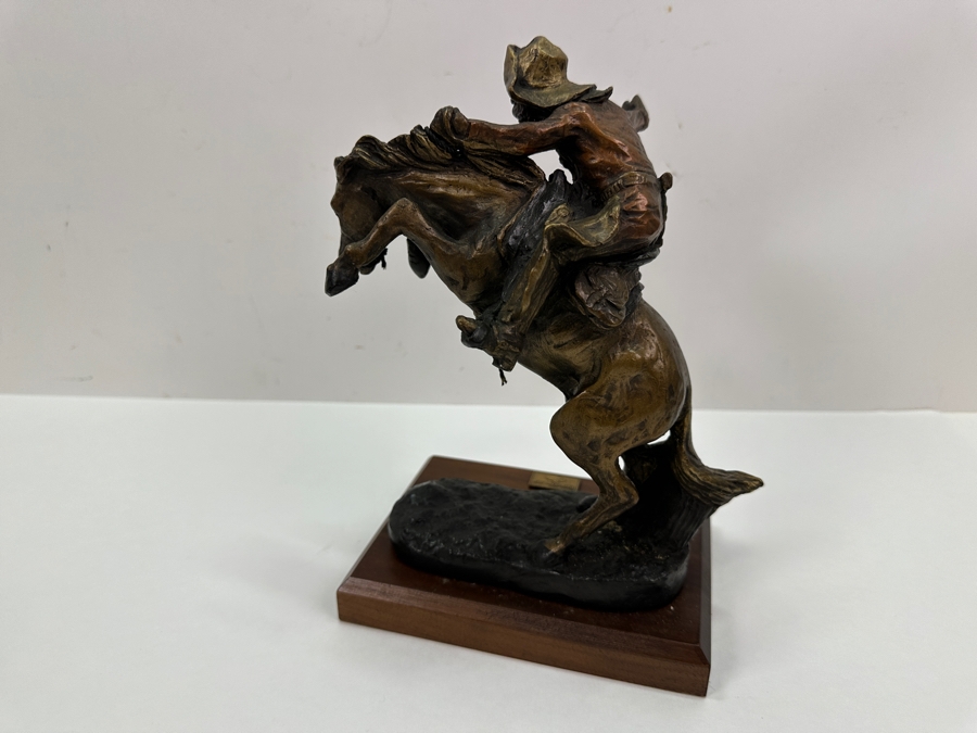 Chesapeake Reproductions After Frederic Remington 'Bronco Buster' Resin Figurine 9'H [Photo 5]