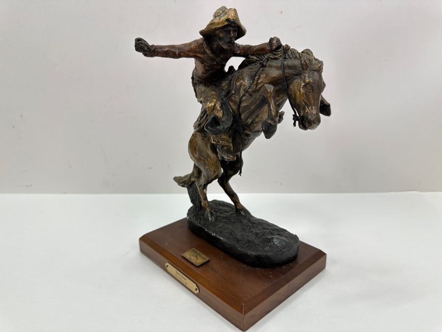 Chesapeake Reproductions After Frederic Remington 'Bronco Buster' Resin Figurine 9'H [Photo 2]
