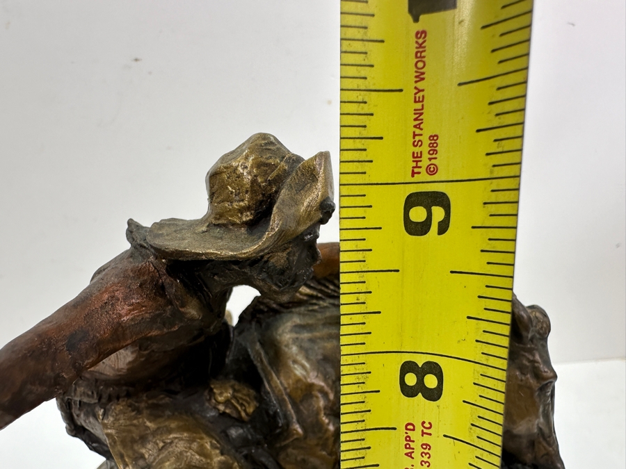 Chesapeake Reproductions After Frederic Remington 'Bronco Buster' Resin Figurine 9'H [Photo 6]