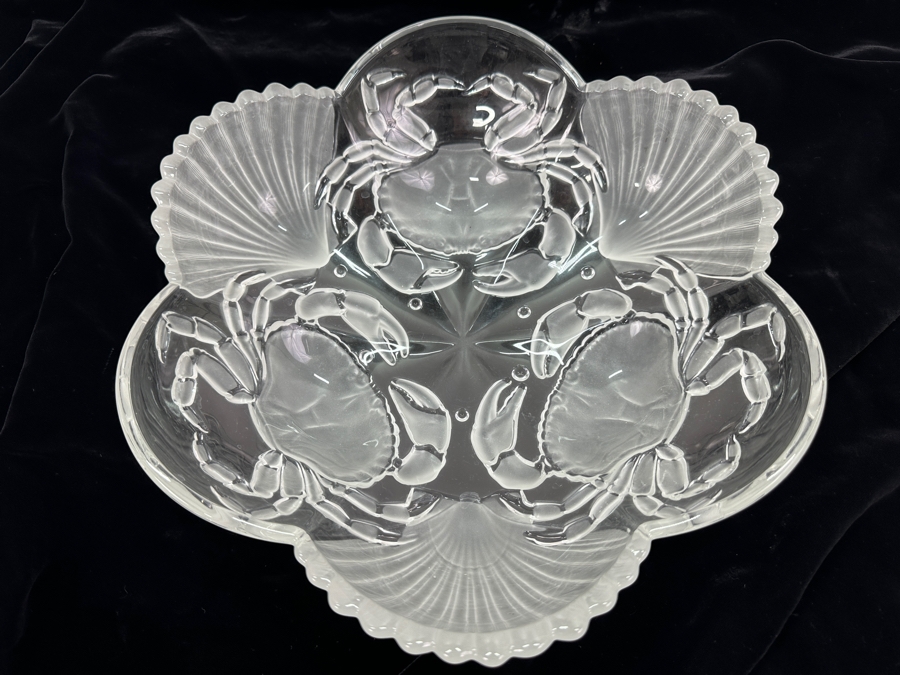 Mikasa Sea Fare Frosted Glass Crab & Shell Bowl 12.5W X 3.5H [Photo 2]