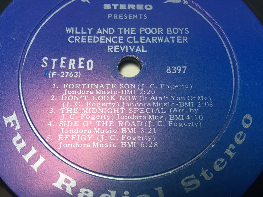 Vinyl Record 33 Fantasy Credence Clearwater Revival CCR Willy and the Poorboys 8397 [Photo 12]