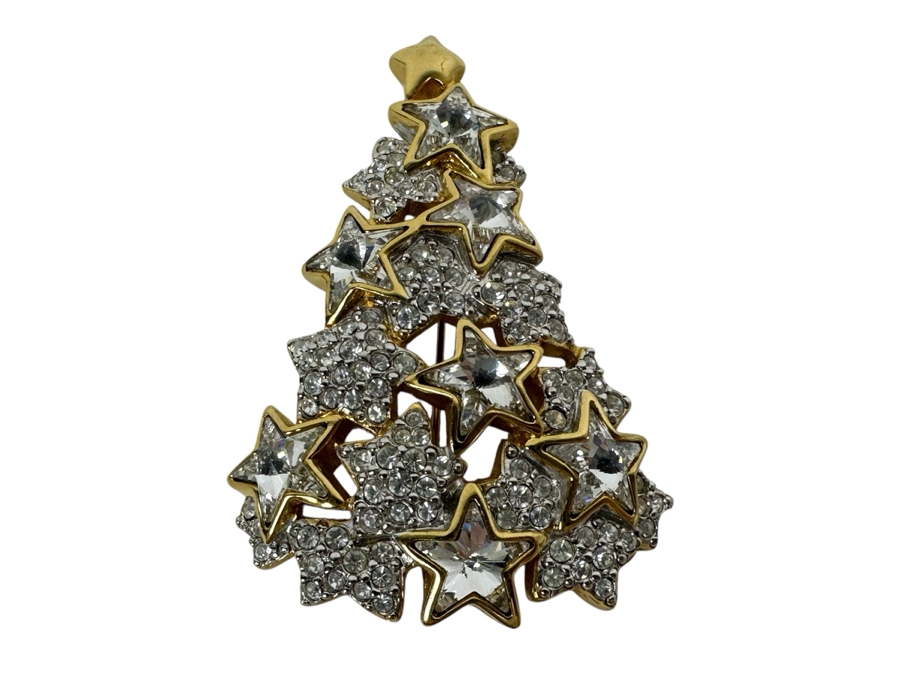 Swarovski Crystal Christmas Tree Pin Brooch