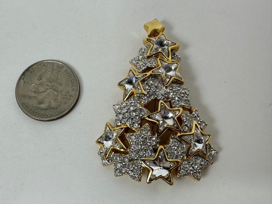 Swarovski Crystal Christmas Tree Pin Brooch [Photo 6]