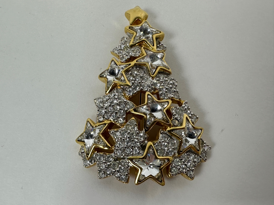 Swarovski Crystal Christmas Tree Pin Brooch [Photo 3]