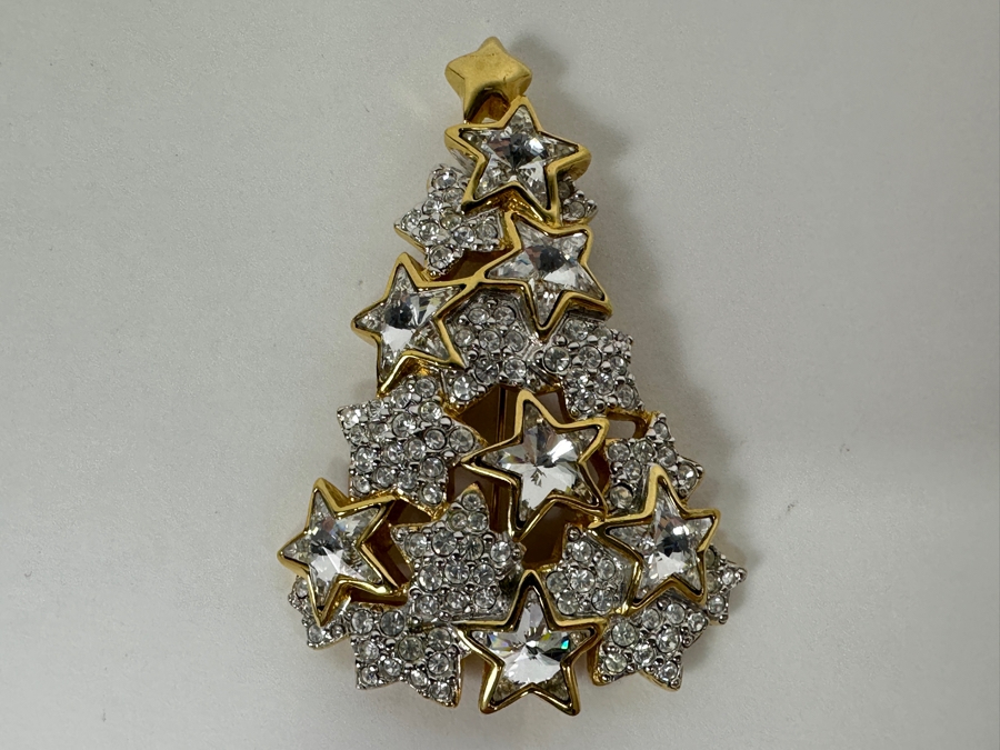 Swarovski Crystal Christmas Tree Pin Brooch [Photo 2]