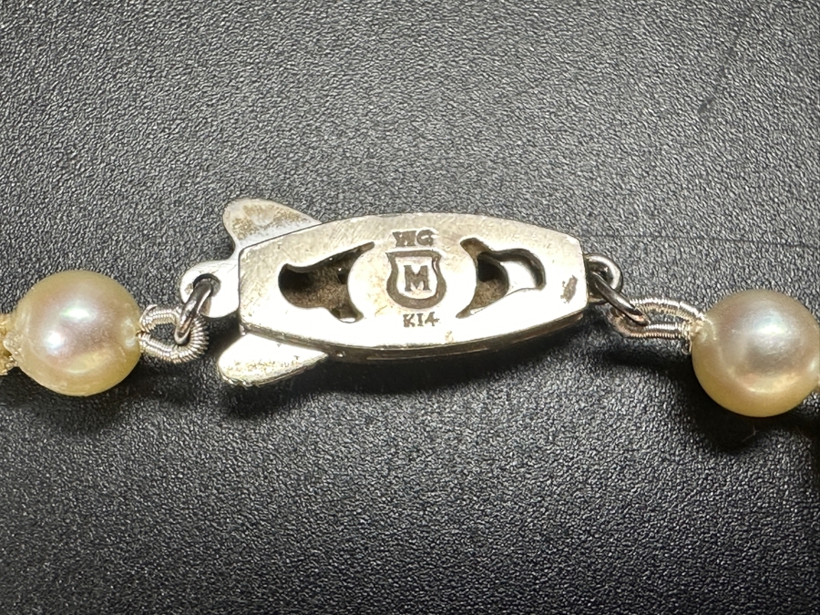 Vintage Mikimoto Pearl 20' Necklace With 14k Gold Clasp [Photo 6]