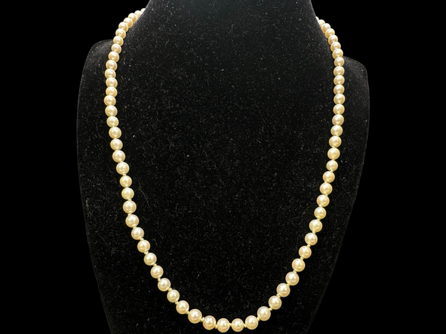 Vintage Mikimoto Pearl 20' Necklace With 14k Gold Clasp [Photo 2]