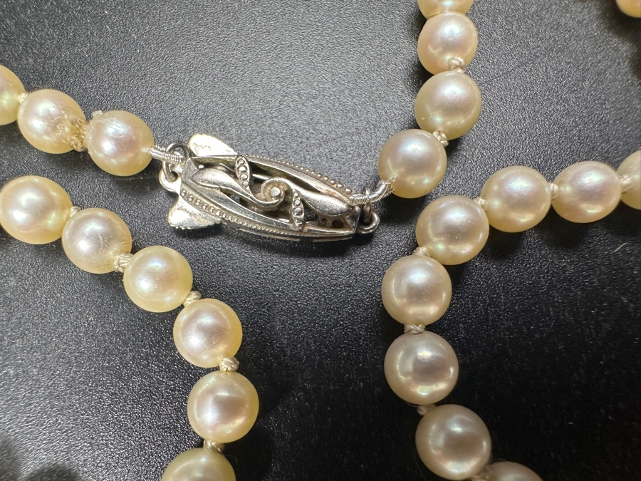 Vintage Mikimoto Pearl 20' Necklace With 14k Gold Clasp [Photo 7]