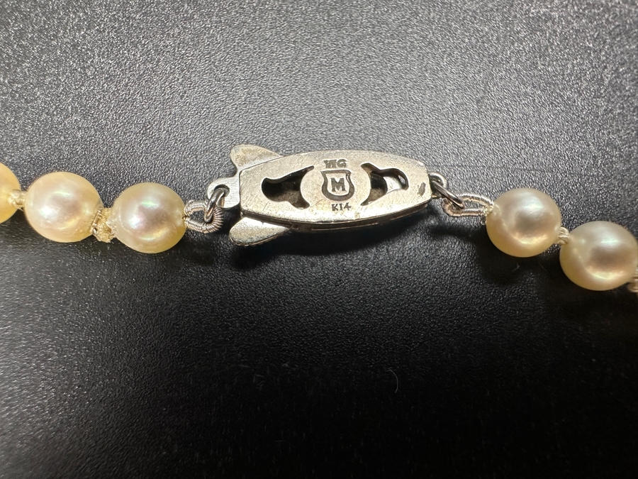 Vintage Mikimoto Pearl 20' Necklace With 14k Gold Clasp [Photo 5]