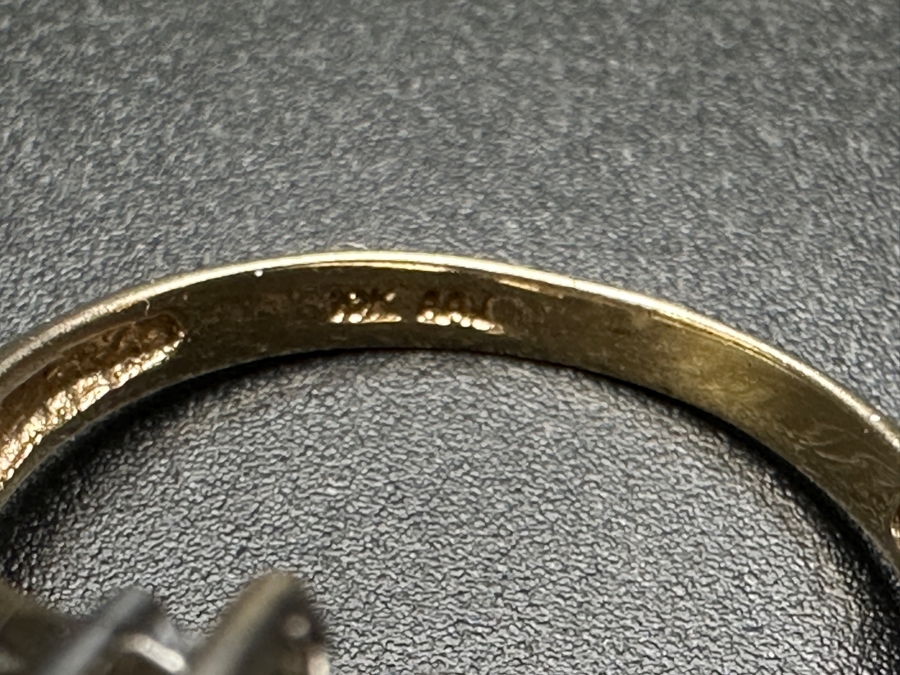 10k Gold Diamond Ring Set With (23) .01 Diamonds Est. .25cttw Size 7 3.6g Retails $600 [Photo 10]