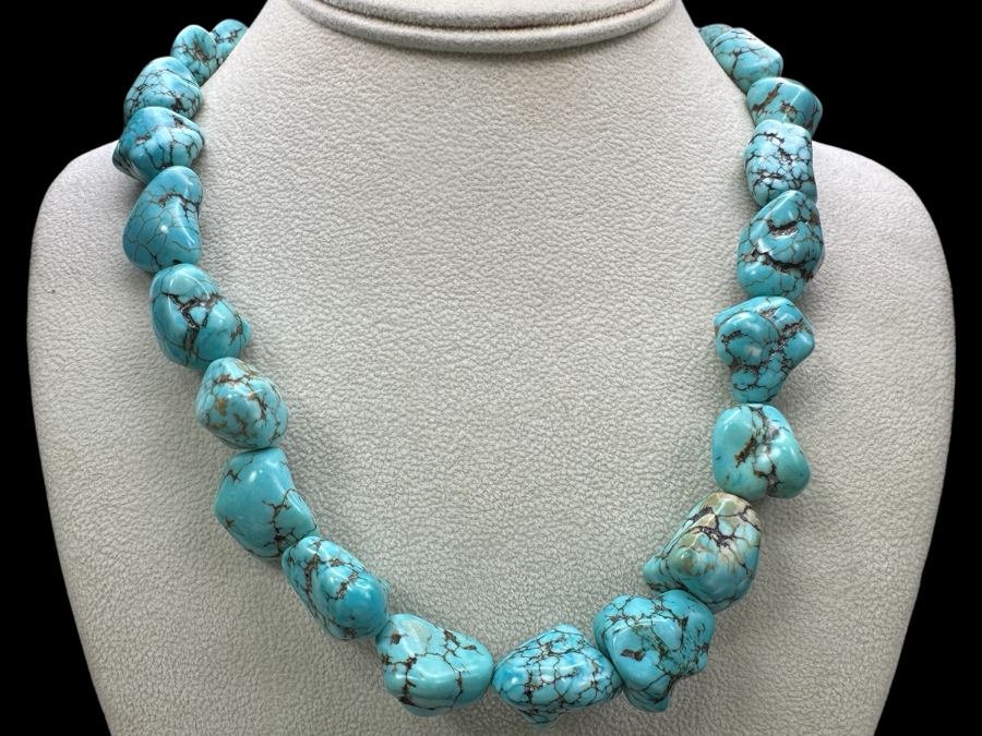 Chunky Turquoise Bead 18' Necklace