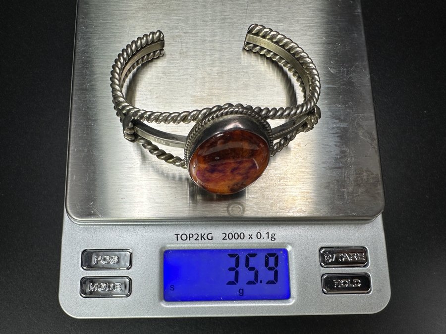 Vintage Sterling Silver Cuff Bracelet Signed Johnson 2.5'W 35.9g [Photo 8]