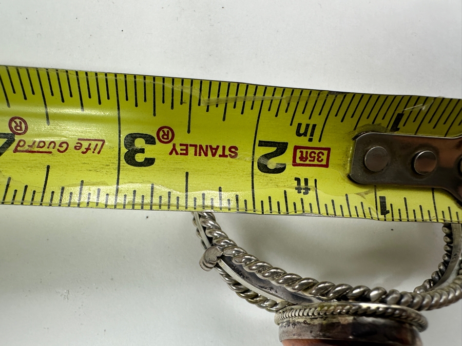 Vintage Sterling Silver Cuff Bracelet Signed Johnson 2.5'W 35.9g [Photo 7]