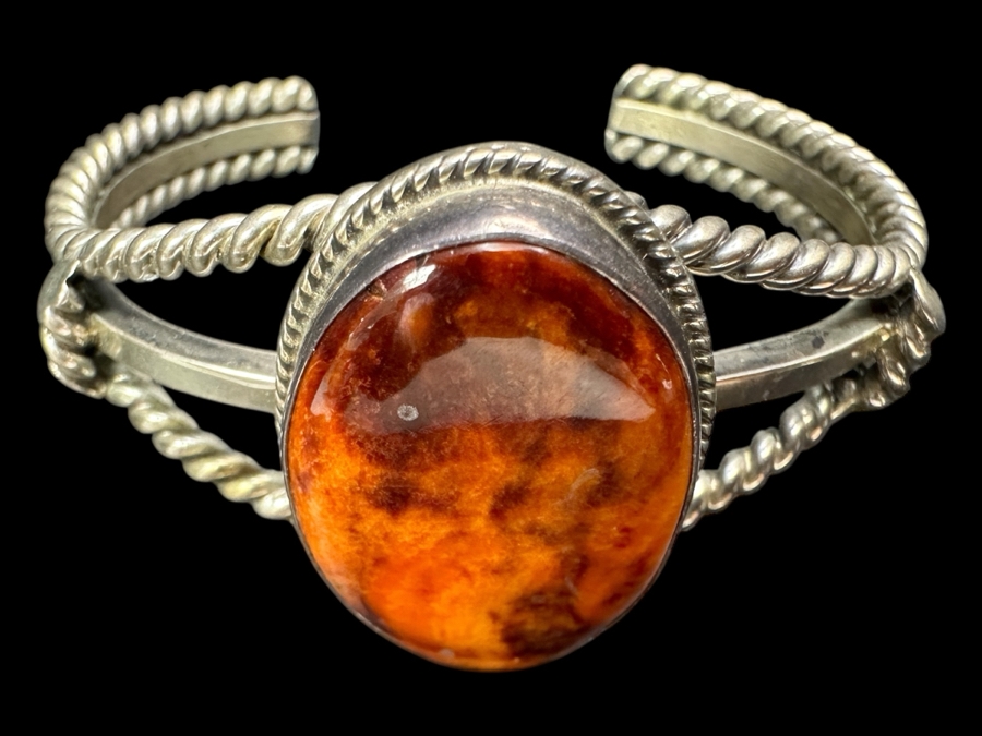 Vintage Sterling Silver Cuff Bracelet Signed Johnson 2.5'W 35.9g