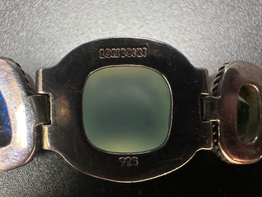 Lori Bonn Signed Sterling Silver 7.5' Multi-Gemstone Bracelet 33.4g [Photo 6]