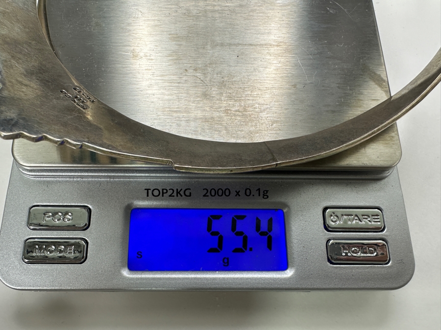 Inlaid Turquoise Sterling Silver Mexican Collar Necklace 55.4g [Photo 5]