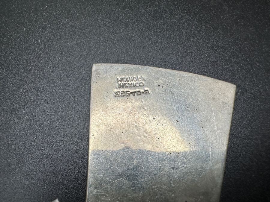 Inlaid Turquoise Sterling Silver Mexican 14' Statement Pendant Necklace 53.4g [Photo 4]