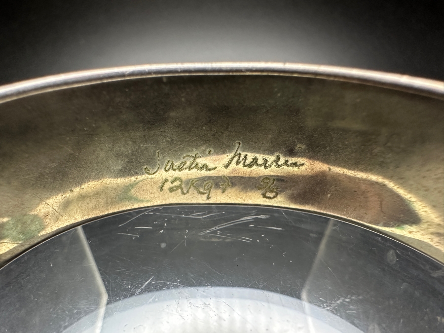 Signed Justin Morris Navajo Sterling Silver & 12k Gold Filled Cuff Bracelet 2 3/8' 33.4g [Photo 5]