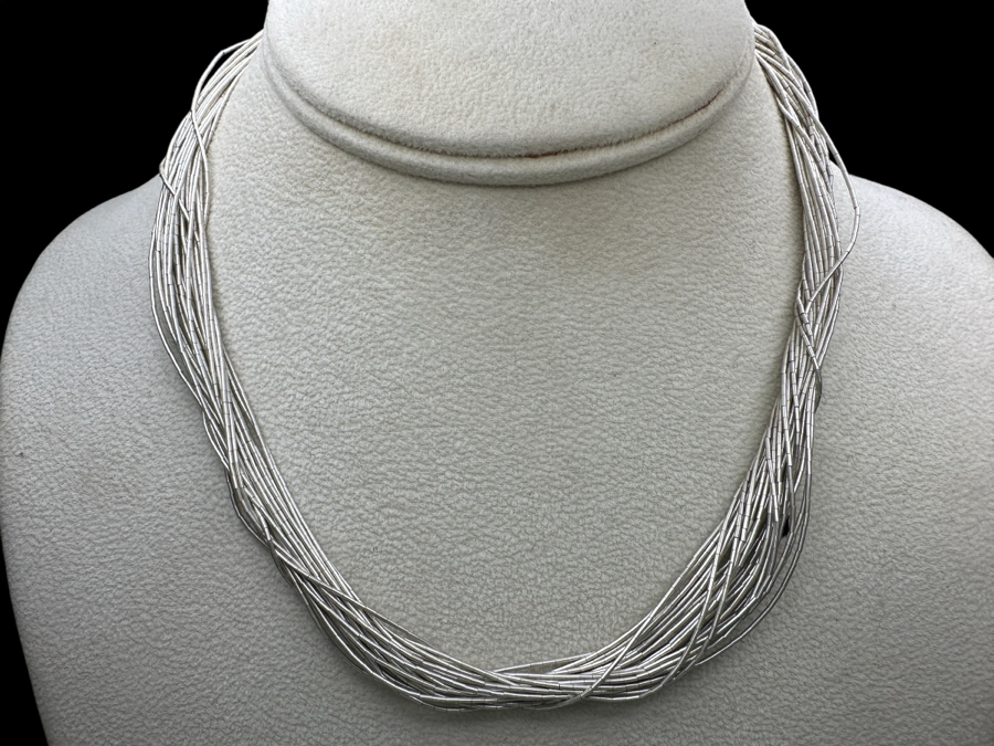 Sterling Silver Multi-Strand 16' Necklace 25.5g